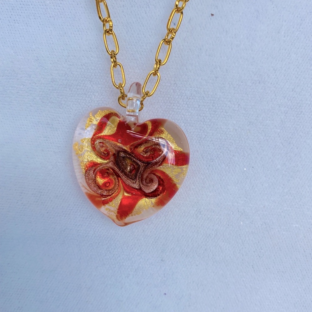 💐2@30.00💐 Murano Venetian glass heart pendant
